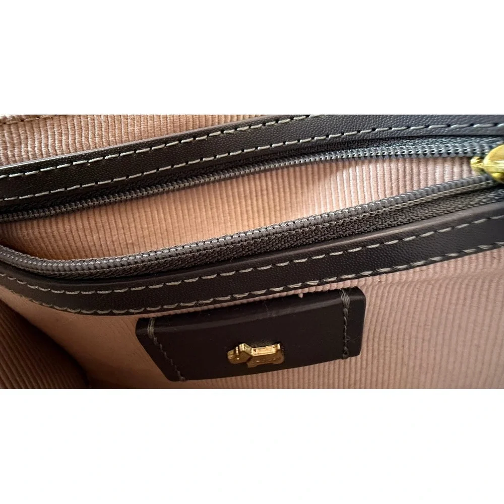 Radley London Gray Leather Leopard Haircalf Crossbody Satchel Bag